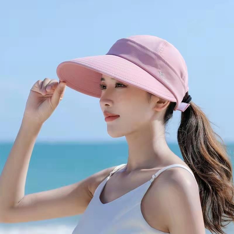 NEW Womens Large Brim Sporty Sun Summer Anti-Uv Cap Casual round Top No-Brow Protection Outdoors Hat for All Ages