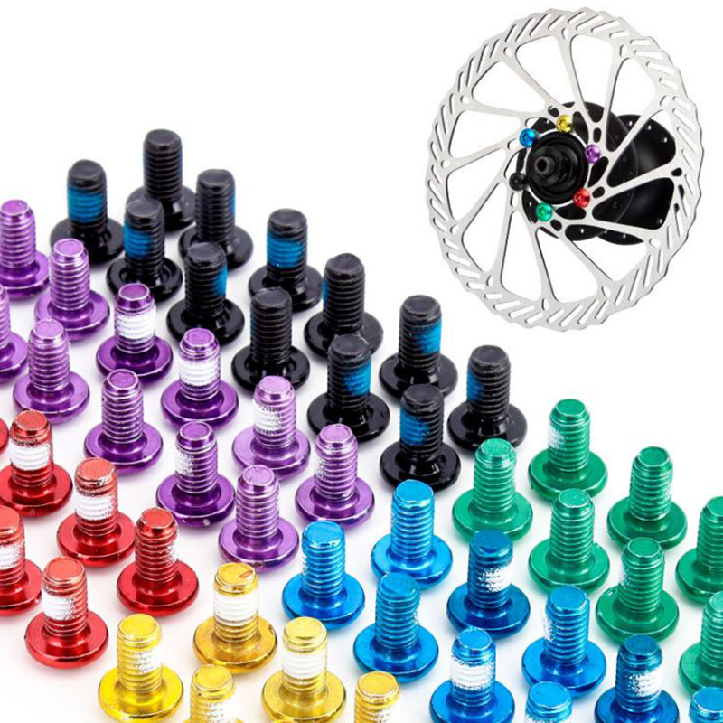 Pack of 12 Steel Mountain Bike Bicycle Colored Brake Rotor Disc Screws T25 M5*10 CF8