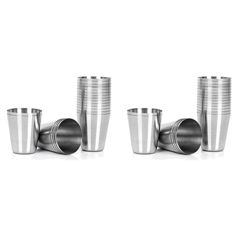 NAMUNY 30 Pcs Stainless Steel Glasses Drinking Vessel,30Ml(1Oz) Camping Travel Coffee Tea Cup,for Liquor