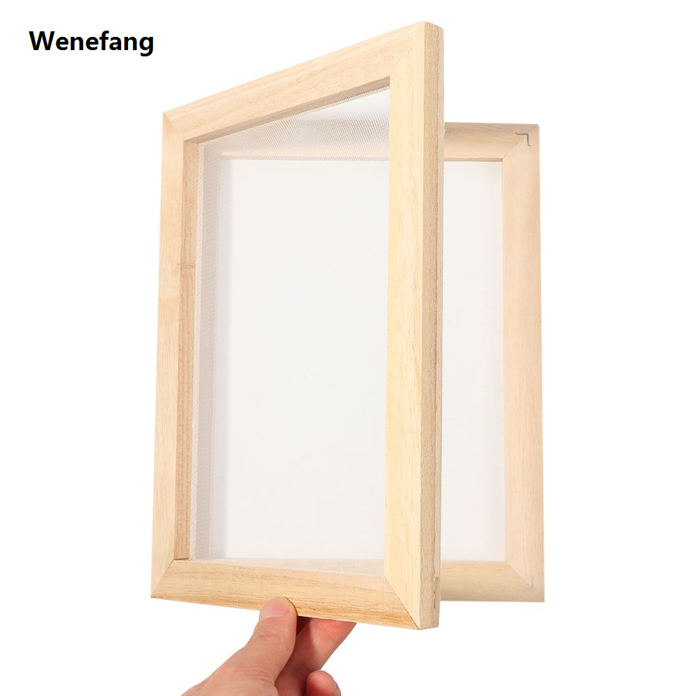 Wenefang Multi-size Natural Paper Making Mould Frame DIY Papermaking Wooden Mesh Mold Learning Paper Making Screen Wood Handcrafts Tool