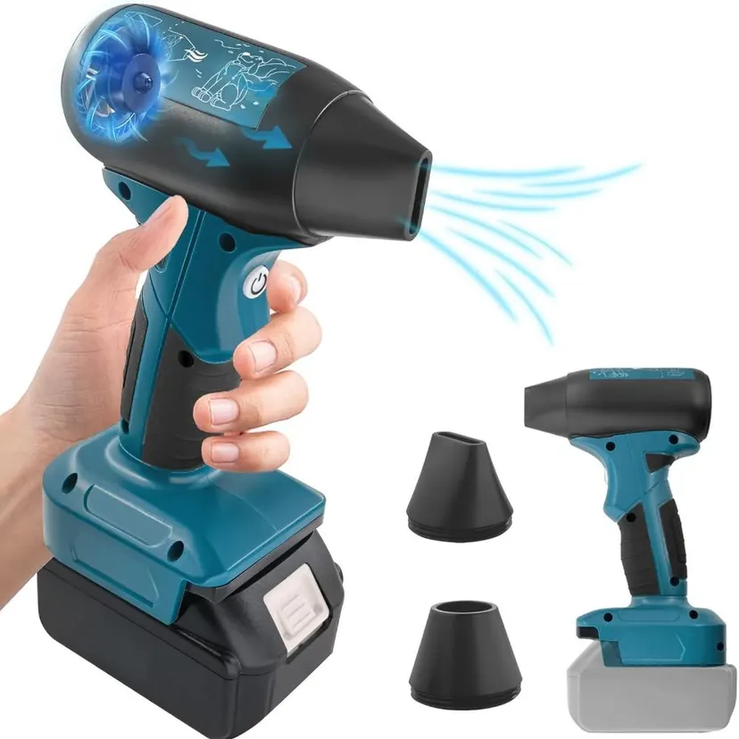 Portable 130000 RPM Jet Fan Mini Blower Mini Brushless Motor Cordless Air Duster 18V Turbo Fan Adapter for Makita/Milwaukee/Dewalt