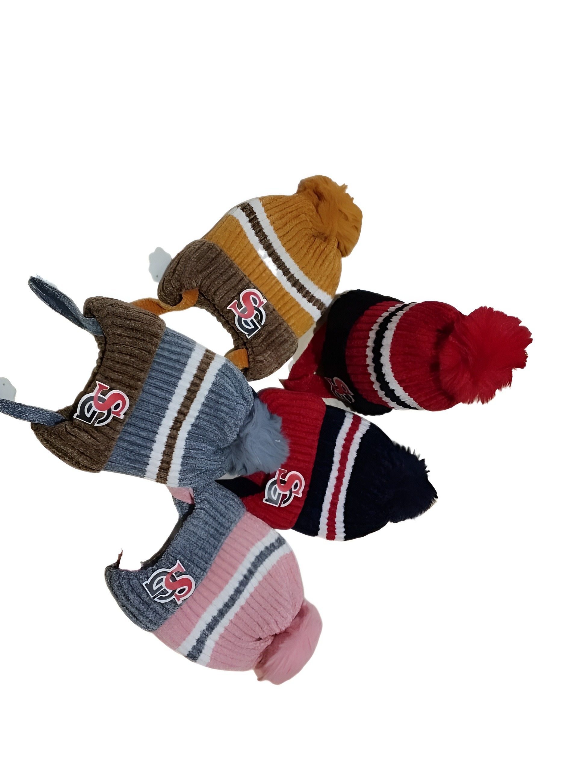 1 Pics Cute Bear Warm Ear Protection Plus Velvet Beanie Hat With Fur Ball For Autumn And Winter