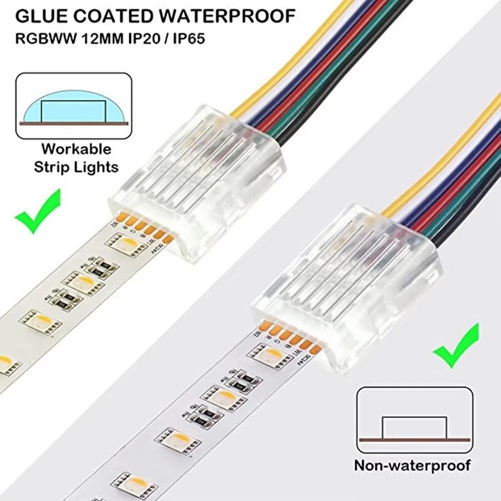 New 2Pin 3Pin 4Pin 5Pin LED Strip Connector 10MM Solderless LED To Strips Transparent Strip Light Connectors Buckle for SMD Strip Light