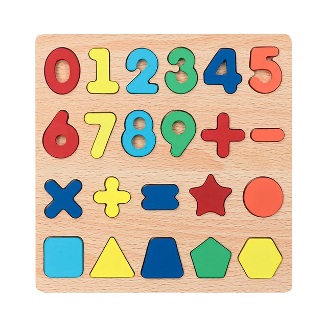 Montessori Colorful Wooden Counting Puzzle, Early Educational Learning & Developmental Toy for Baby & Toddlers, 0-9 Numerical Number Board | 20x20 cm