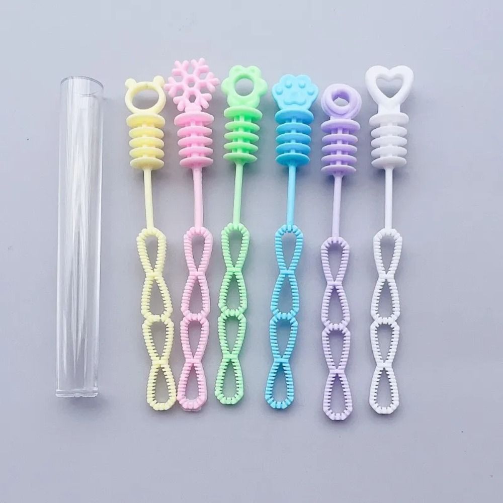 10Pcs Kids Colorful Bubble Empty Tube Cartoon Cute Favor Carnival Gift Birthday Party Bubble Machine Toys