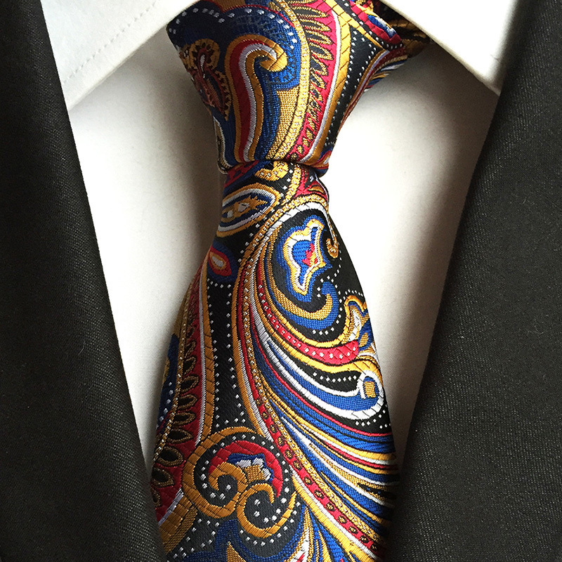 Strength merchants supply 2025 new 8cm polyester jacquard paisley cashew flower tie in stock