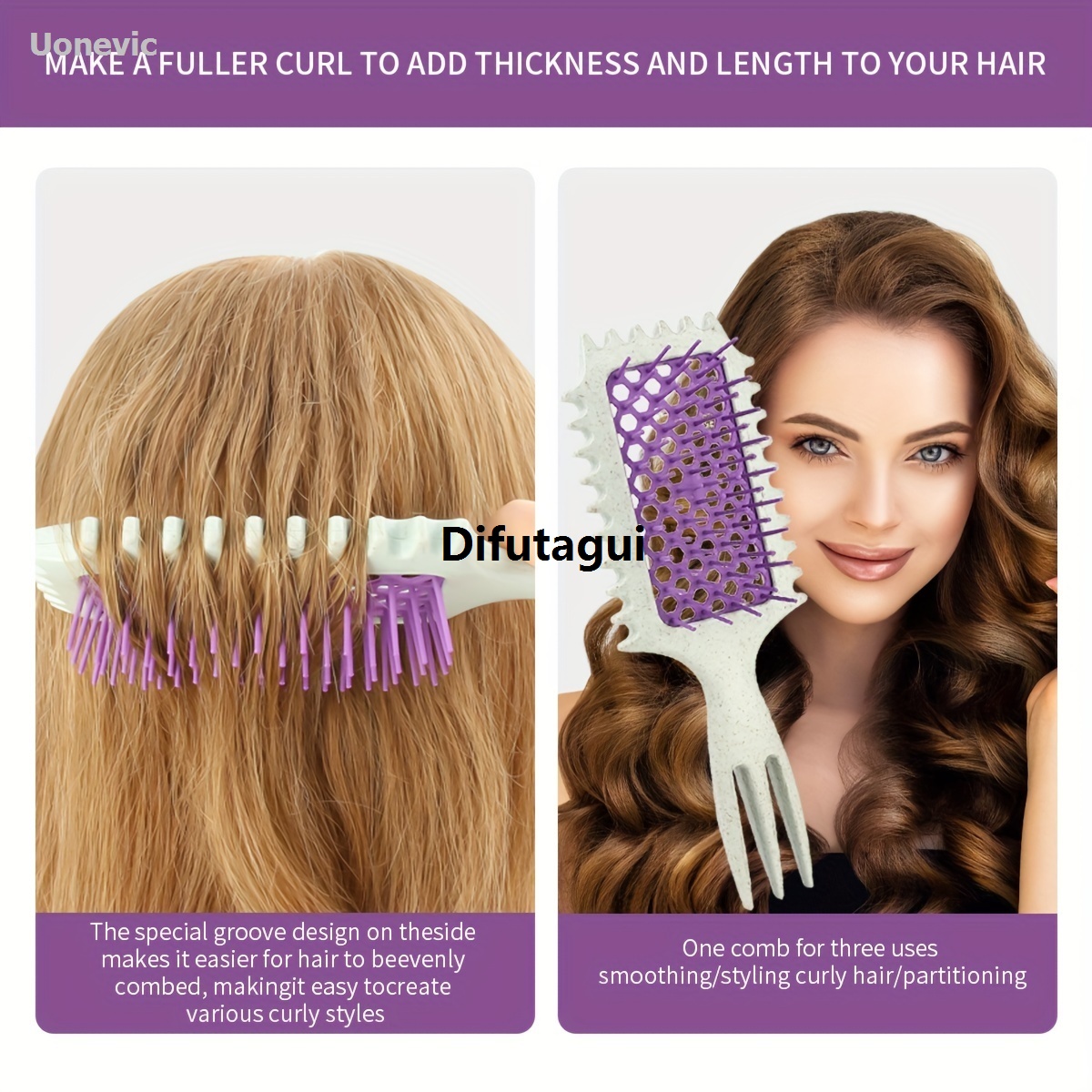Difutagui The Curl Enhancer Comb Set 1 features a hollow design styling comb Bargain New style price with massage function, used for split ends and hairstyles.