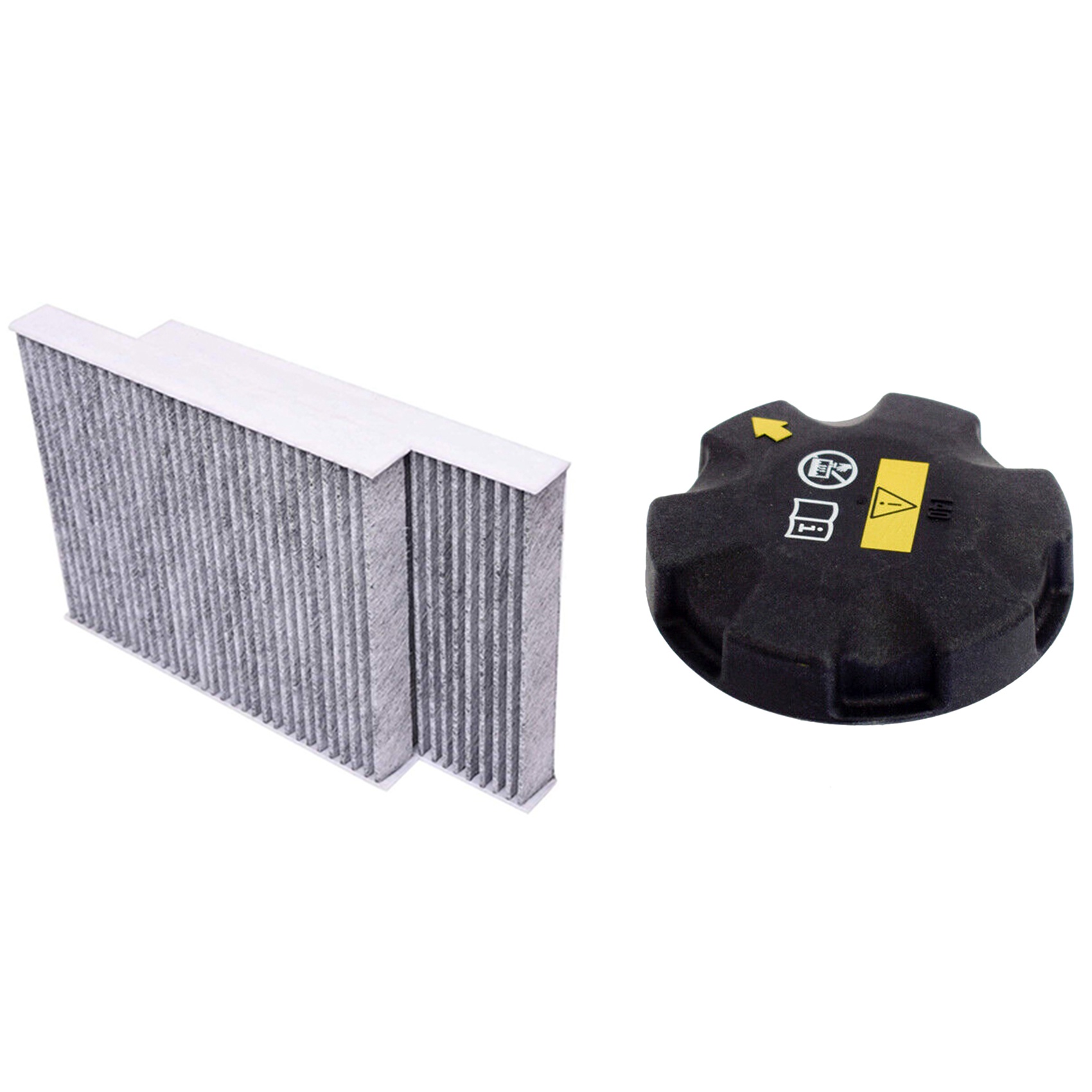 FORIDE 2 Set Car Accessories: 1 Set Cabin Filter & 1 Pcs Radiator Overflow Coolant Recovery Expansion Tank Cap