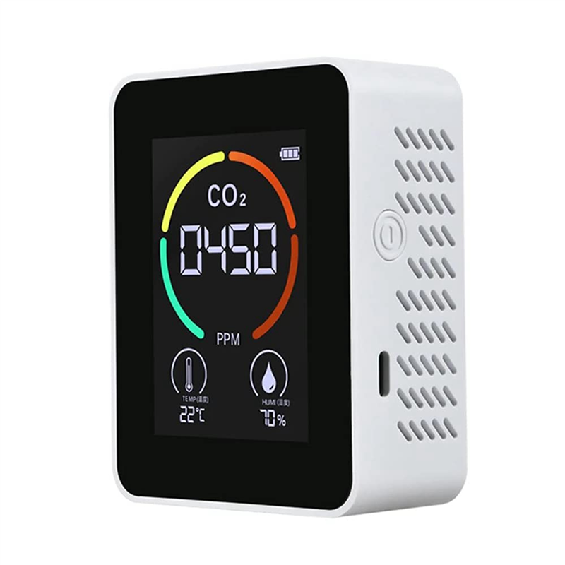 fasdaga 3X Temperature & Humidity Meter,Air Quality Monitor,CO2 Detector,3-In-1 Digital Air Pollution Carbon Dioxide Detector A