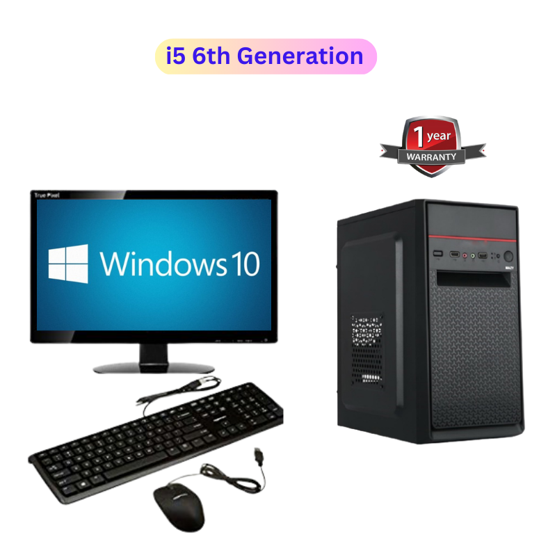 Desktop Set i5 6th Generation, 8GB RAM, 256GB SSD, 18.5" Monitor, Keyboard & Mouse