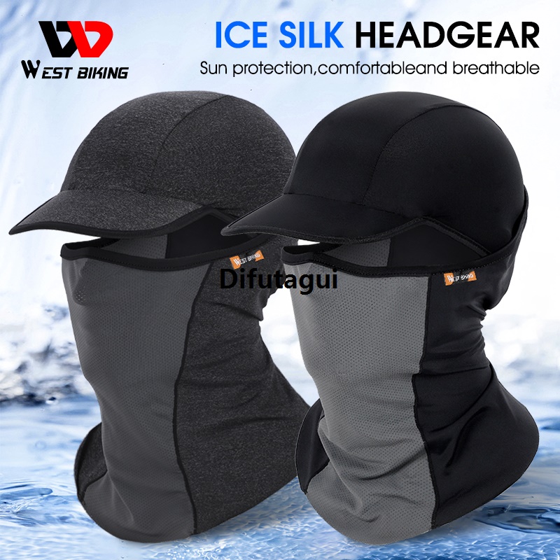 Difutagui WEST BIKING Sun Protection Balaclava Men Women Electric Bicycle Motorcycle 2025 Full Face Mask Ice Silk Headgear Cycling Spring Summe