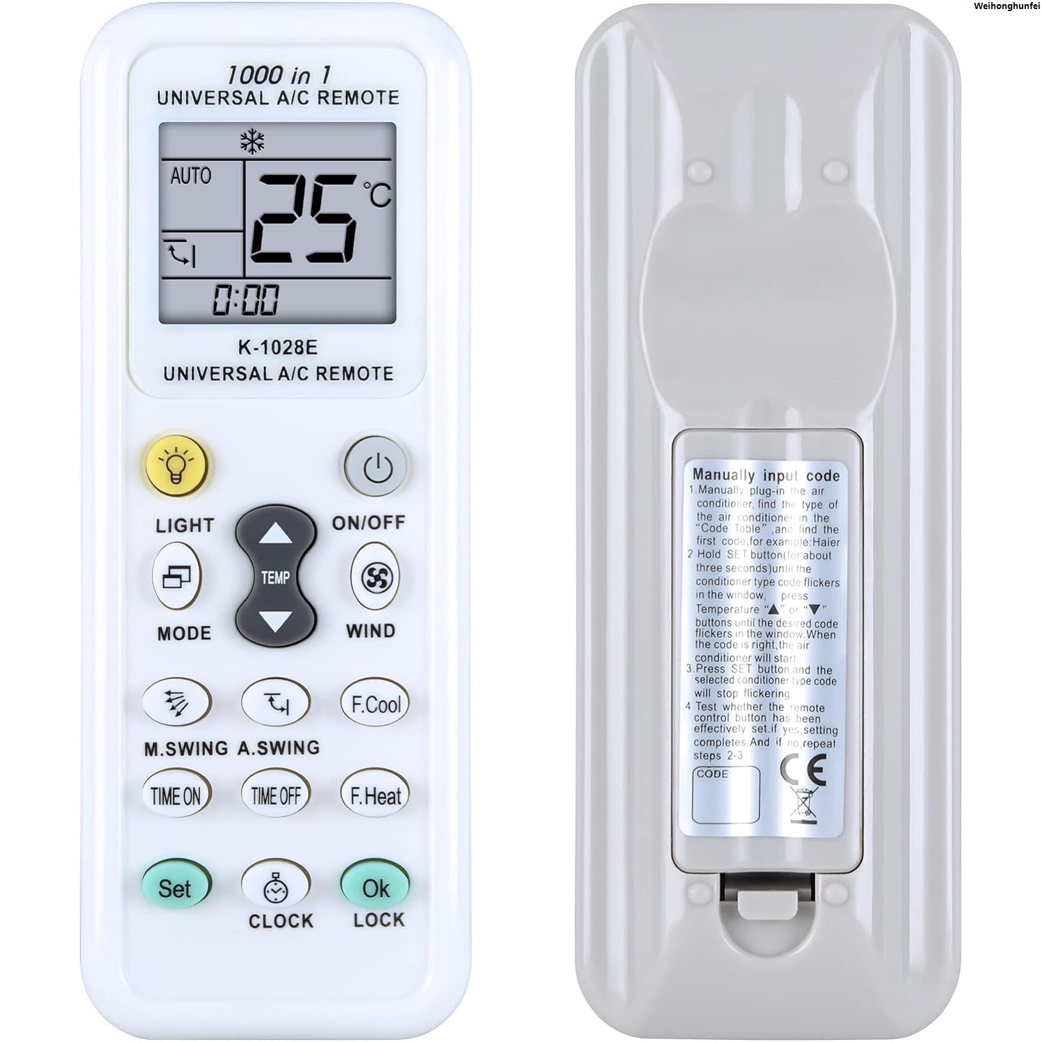 WeihonghunfeiProfesional K-1028E Universal Remote Control for Most Air Conditioning, Air Conditioner Remote Control Replacement for Midea Gree LG