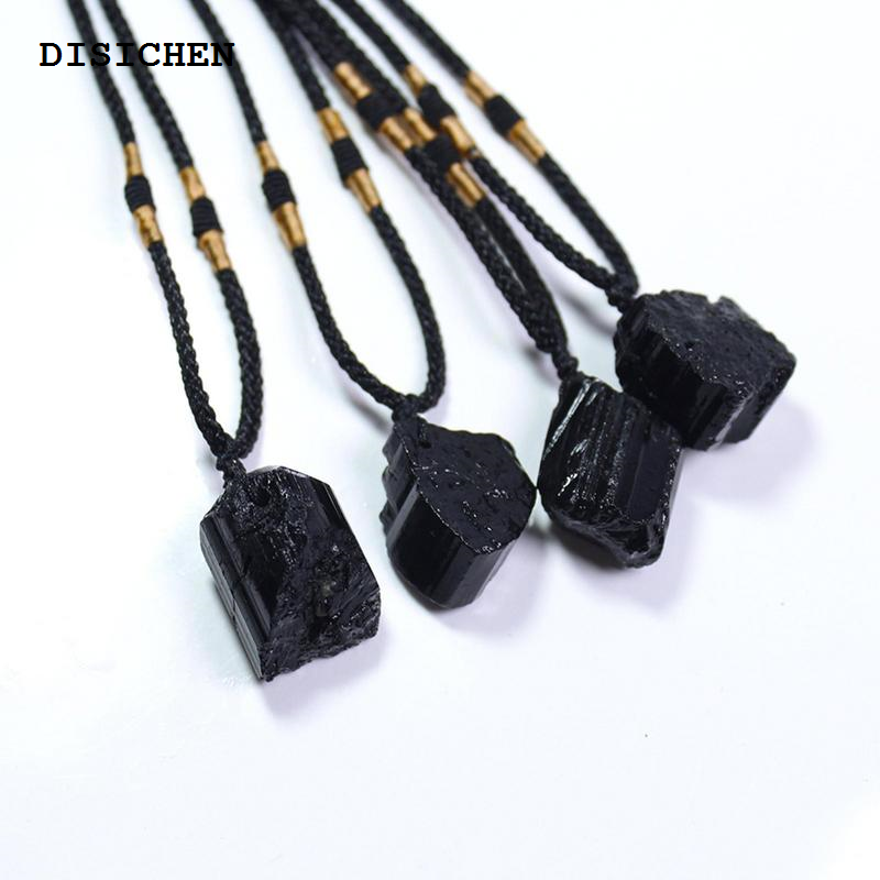 DISICHEN Special 1pcs Black Obsidian Hexagram Crystal Lucky Amulet Love Natural Quartzs Pendant Necklace Men Orgone Crystal Gems Jewelry