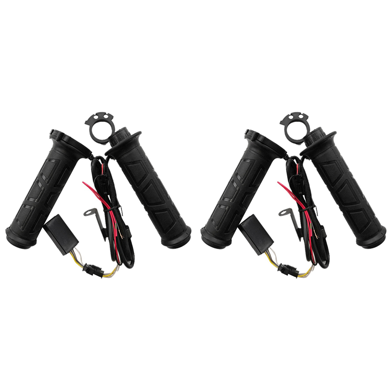 6pcs 7/8 Motorcycle Heated Handlebar Electric Hot Grips 12V Handle Warmer 22mm Adjustable Temperature
