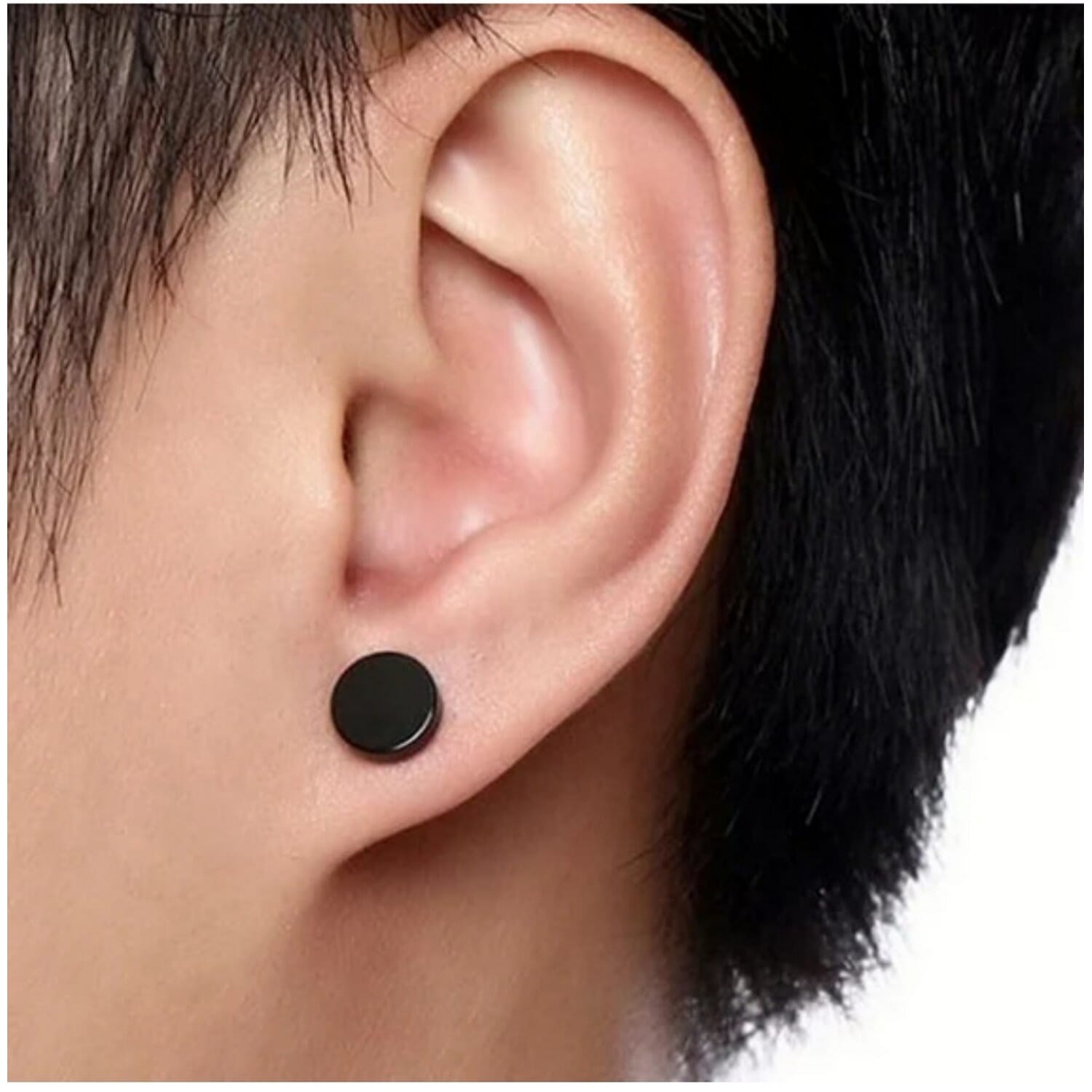 1 Pair 6 MM Earrings - Unisex Black Studs Earings/Earring For Men/Boys/