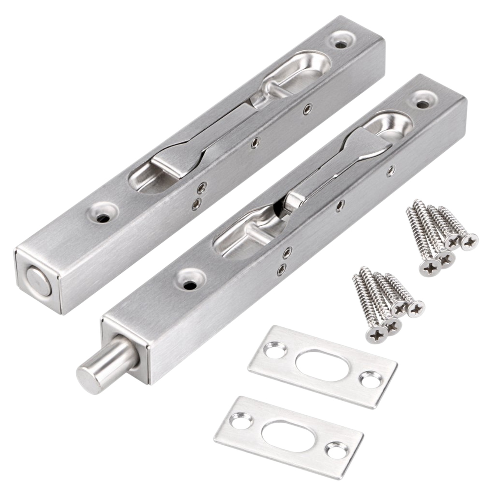 NAMUNY 2 Pcs Door Flush Bolt - 6 Inch Concealed Security Door Lock for French Doors