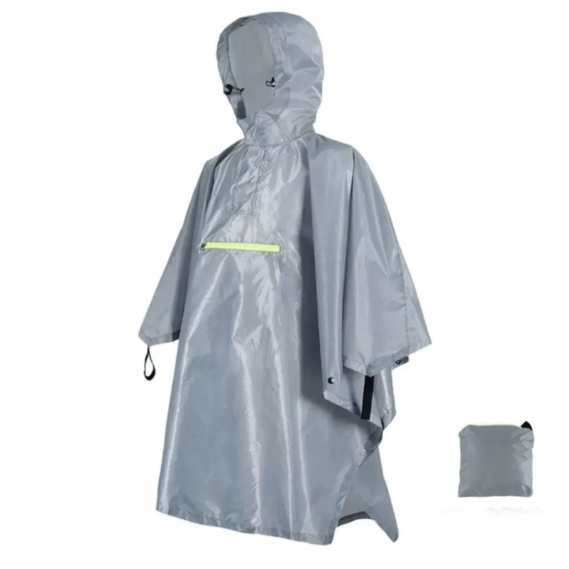 Durable With Reflective Strip Raincoat Compact Lightweight Waterproof Rainwear One Size Rain Cape Hiking