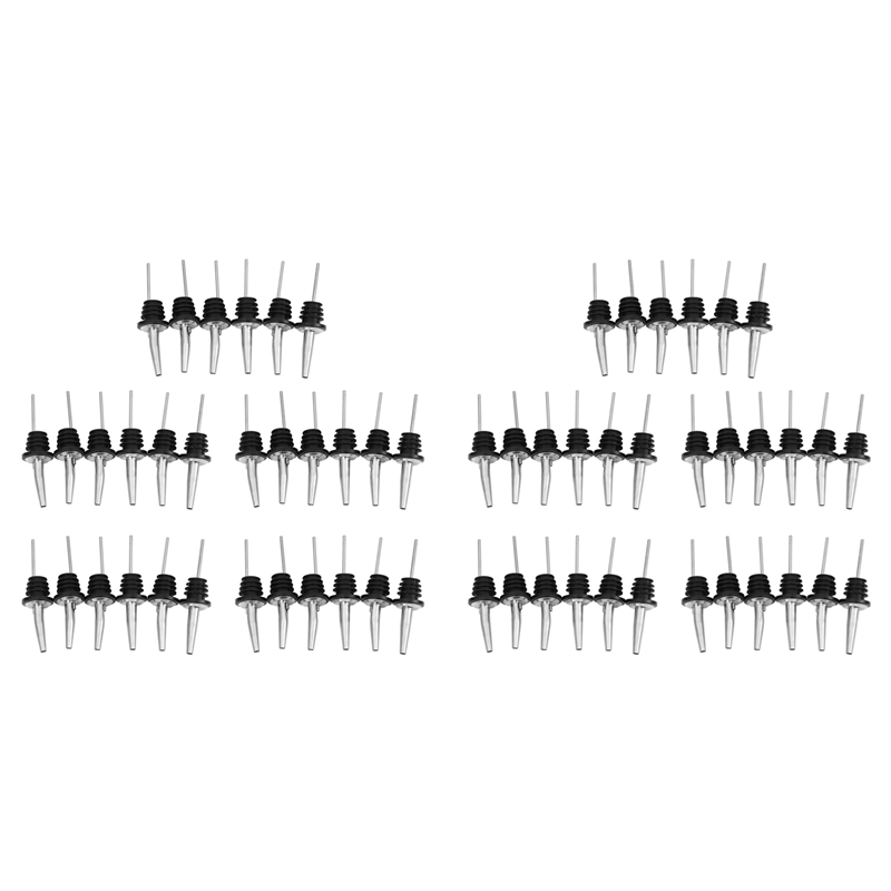 fasdaga 60Pcs Stainless Steel Spirit Wine Bottle Pourer Stopper Liquor Cocktail