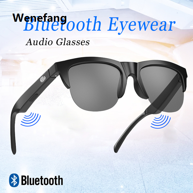 Wenefang 【New design】Bluetooth Sunglasses For Men/women Smart Glasses Audio Sunglasses Music Frame Glasses Polarized Glasses Stereo Speakers Touch