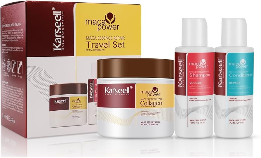 Karseell Maca Essence Repair Travel Set for Dry and Damaged Hair