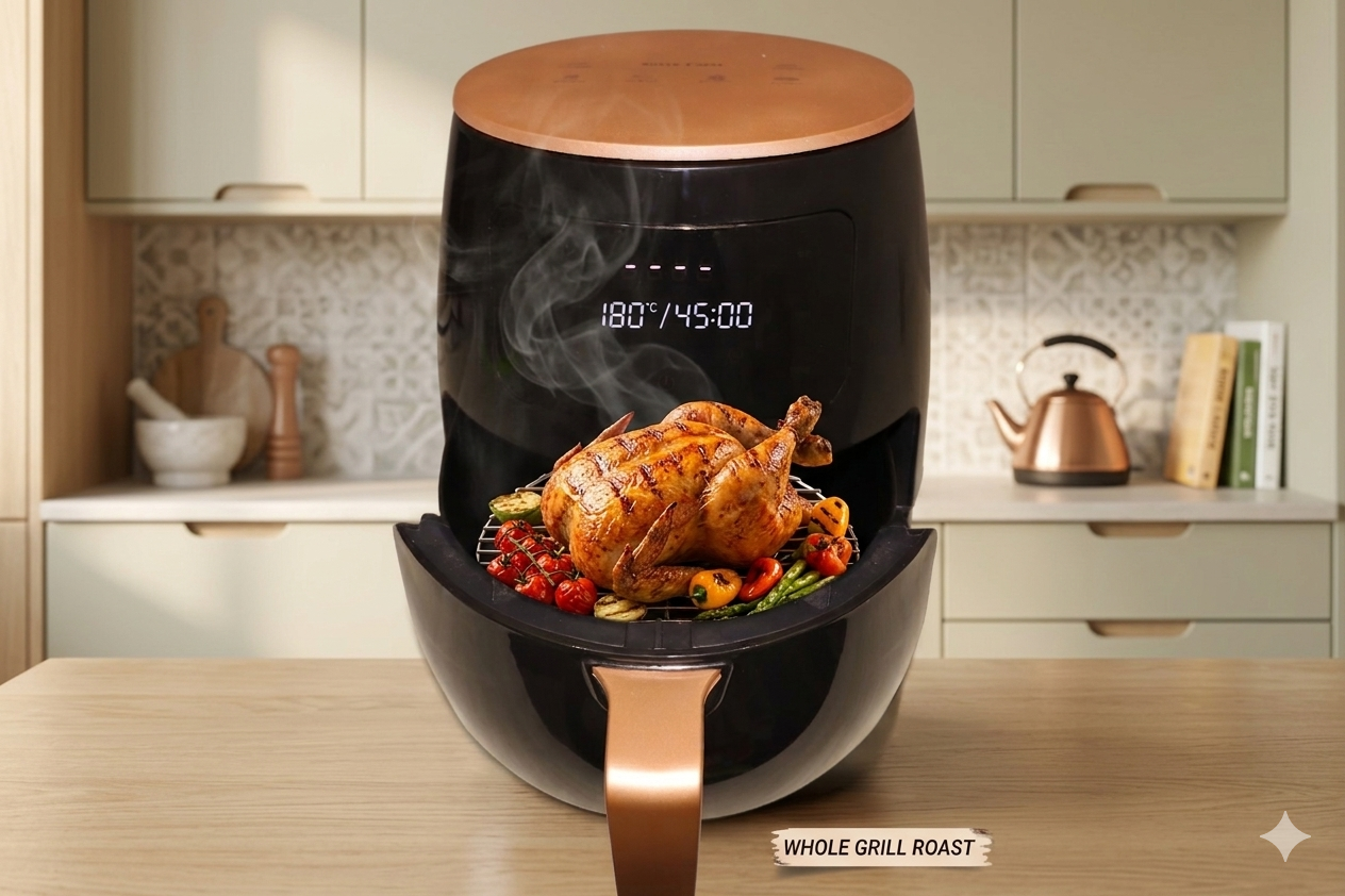 Upgrade your kitchen with the Silver Crest Digital Heavy Duty Air Fryer, the perfect solution for healthy, oil-free, and lightning-fast cooking. Engineered with powerful rapid air technology and an extra-large capacity, it delivers the perfect golden crun