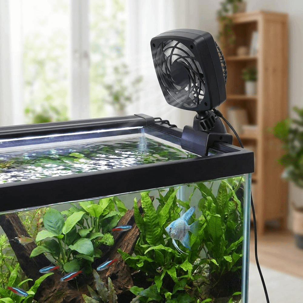 Portable Adjustable Angle Fish Cooling Fan Single Head Energy Efficient Fish Cooler Quiet Low Noise Aquarium Chiller Fan Fishbowl