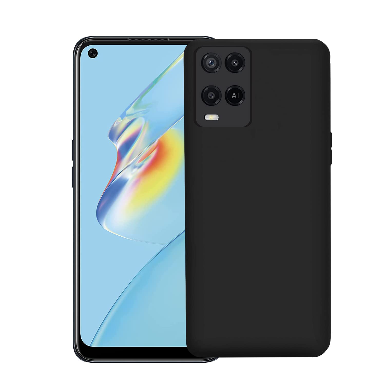 Back Cover for Oppo A54 (4G) Back Cover Case - Black Silicon