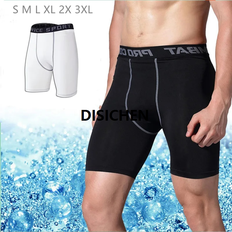 DISICHEN Men Sports Gym Compression Under Base Layer Shorts Tights Half Athletic Mens Quick Drying Skinny Riding 3XL Skinny Fitness Short New style