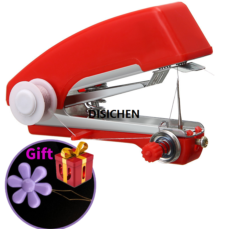 DISICHEN Mini Sewing Machine Portable Tailoring Machine Home Pocket Hand-Held Sewing Device Clothes Fabrics Stapler for Home Accessories Original