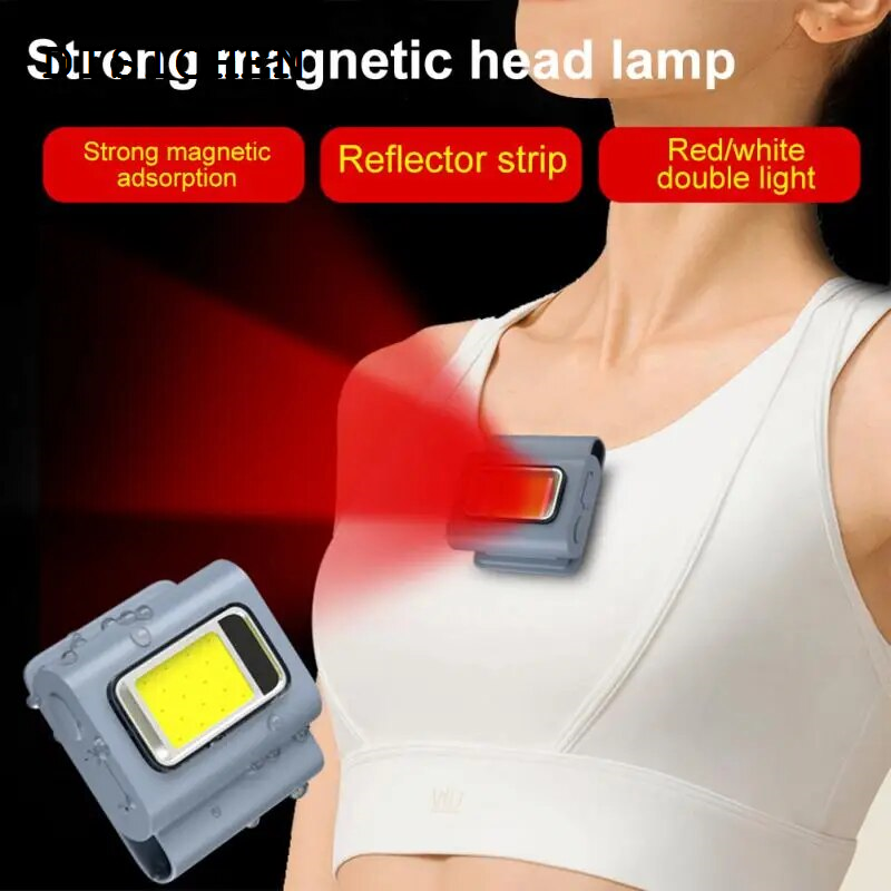 DISICHEN Fashion Multifunctional LED Portable Light With Magnetic Charging Light Clothes Clip Running Light Silicone Work Strong Light Headlamp