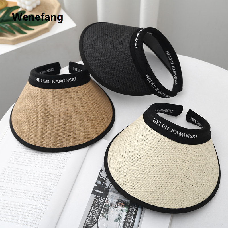 Wenefang 2025 New Design Ladies Sun Hat with UPF 50+ UV Protection Large Brim Profesional Black Lining Empty Top Summer Hat for Riding Running Hiking