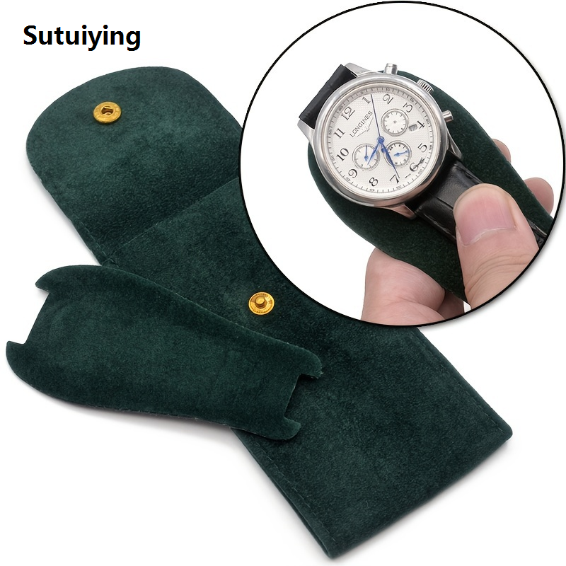 Sutuiying 1 PC Flannelette Watch Storage Bag, Portable Watch Bargain price Protection Bag, New Solid Color Watch Box
