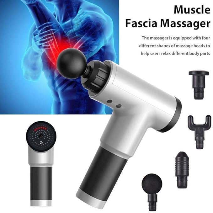 Original Fascial Gun - Rechargeable Electric Body Massager - Portable Myofascial Physiotherapy Device for Muscle Recovery & Pain Relief