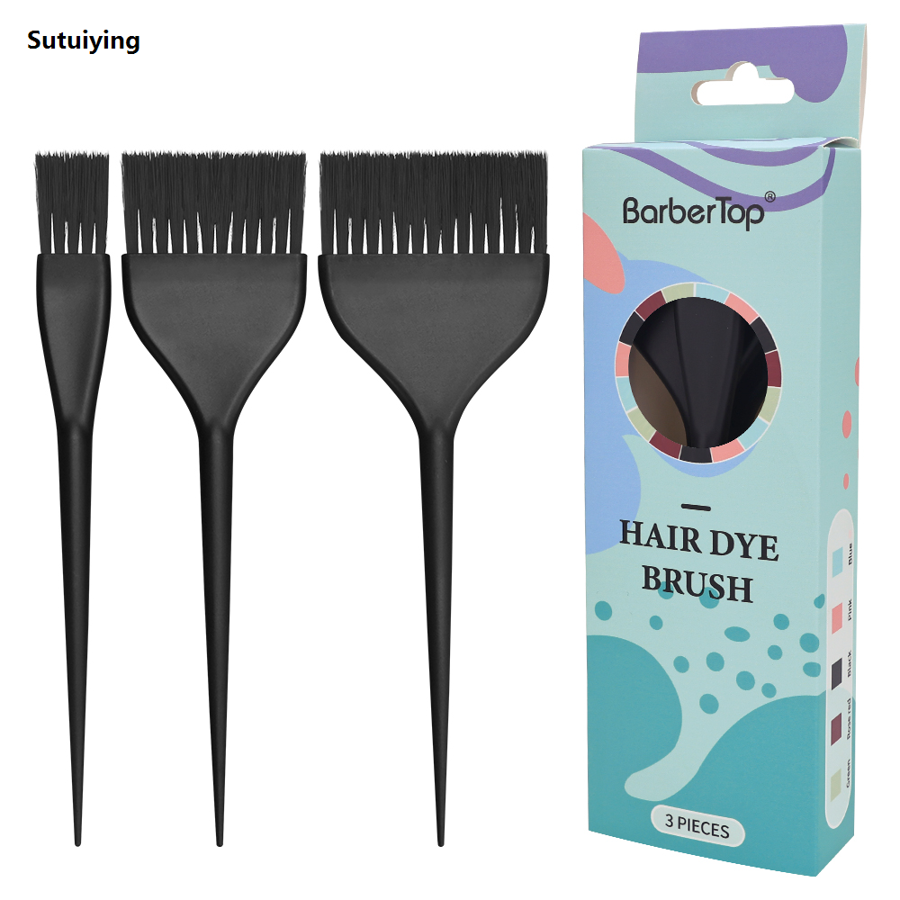 Sutuiying BARBERTOP Hair Color Brush Set 3PCS Hair Coloring Brush Hairdressing High Quality Tools Sharp Tail Comb Mixer Tint Application