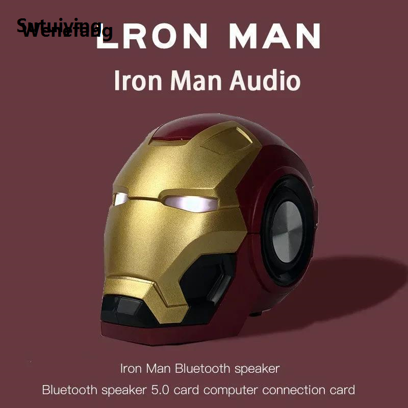 Wenefang Sutuiying Disney Marvel Speakers Wireless Bluetooth 3D Head Spiderman Led Sales Luxury promotion Light LoudSpeaker Iron Man Speakerdual Heavy Bass Tf, Fm Radio