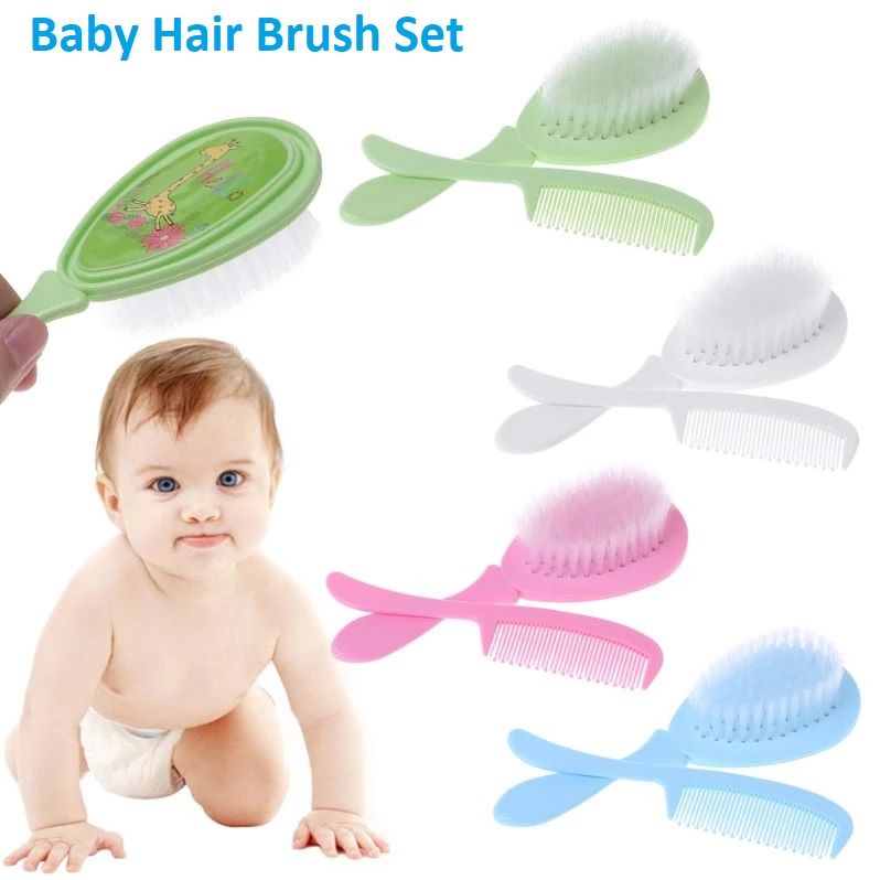 Baby Hair Brush Bath Comb Hair Soft Bristle Round Tip Safe Head Massage Baby Comb
