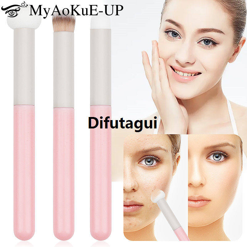 Difutagui 1pcs Pink Makeup Brushes Concealer Blush Lipstick Applicator Foundation Profesional BB Cream Liquid Cosmetics Face Contour Brush Beauty Tool