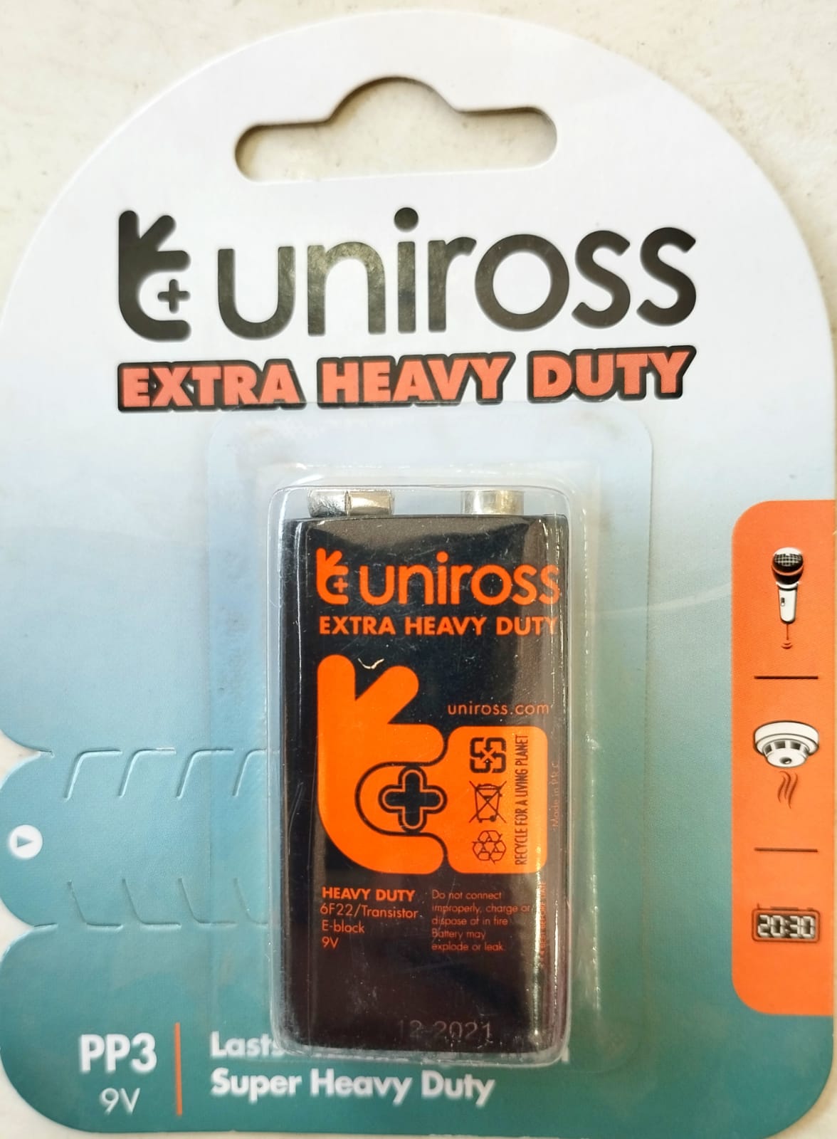Uniross 9 Volt Extra Heavy Duty battery (Non-Rechargeable)