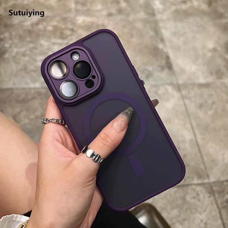 Sutuiying Matte Ultra-Thin For Magsafe Case For iPhone 15 14 13 12 11 Pro Luxury Max Plus Magnetic Wireless Charger Hard Translucent Back Cover