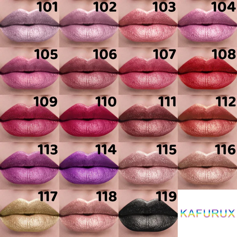 New 21Colors Bold Intense Glitter Shiny Metallic Lipstick Pearlescent Lip Tint,Long Lasting Lip Senior Matte Lip Makeup Gifts for