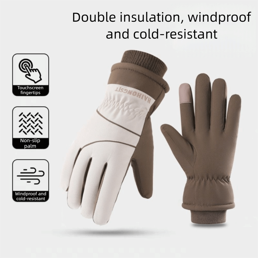 Outdoor Equipment Cold-resistant Winter Gloves Waterproof Piled Riding Gloves Windproof Thickened Cycling Gloves Mountaineering