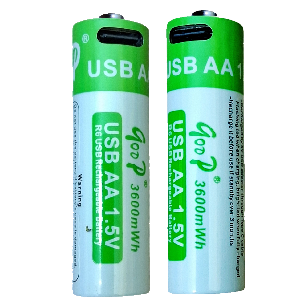 Goop 2600 mAh AA Rechargeable Battery with Type-C USB Port