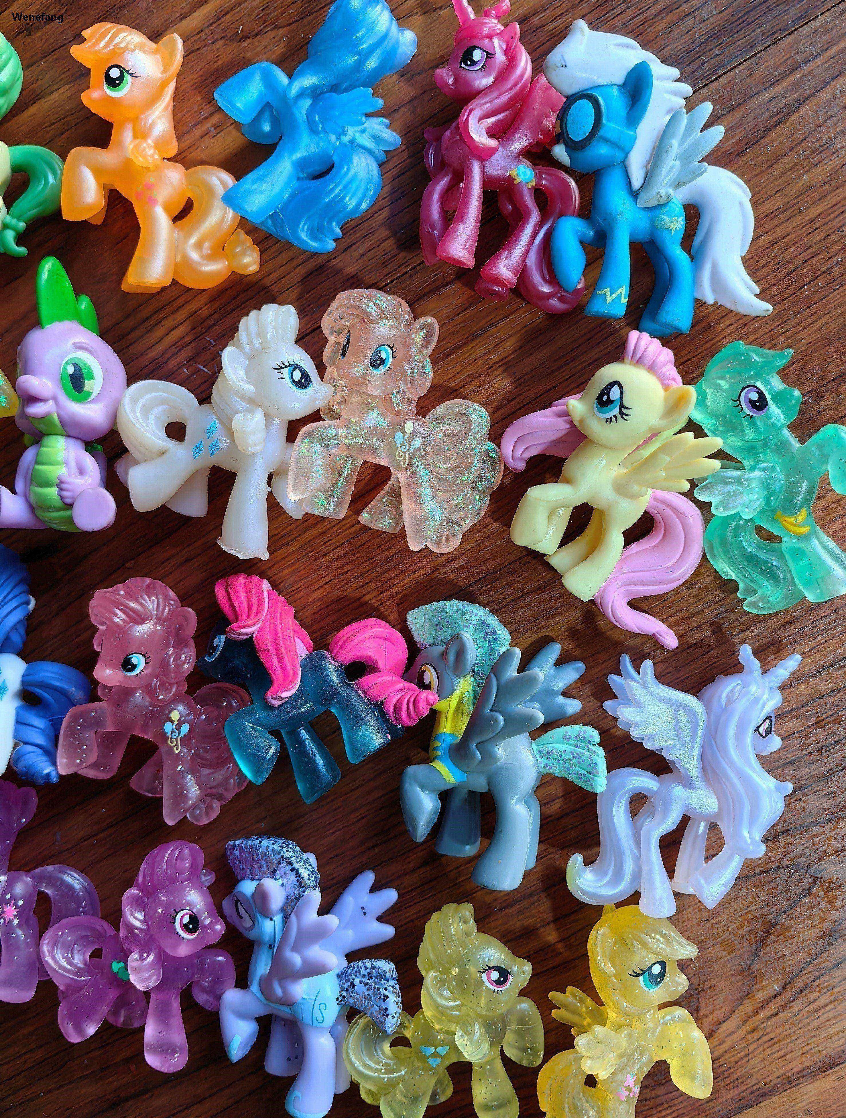 Wenefang 6pcs Little pets horse Figures Anime Twilight Sparkle Rainbow Original Dash Applejack Cute Kawaii Models Dolls Toys Kids Gift
