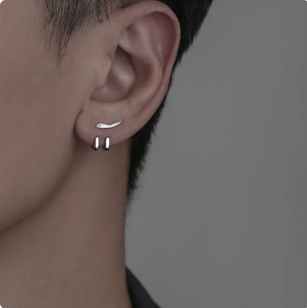 【VisioN Super Shop】1pc/1 Pair Fashion Charm Punk Detachable Dual Purpose Ear Studs Party for Men