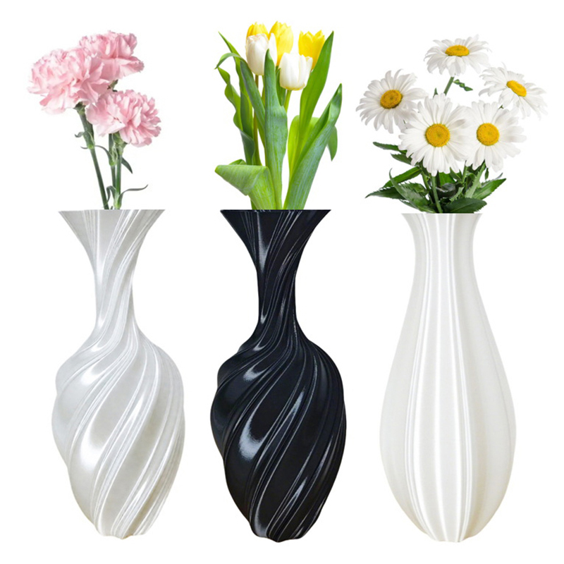 3D Printed Flower Vases Modern Plastic Flower Plant Pot Decorative Vase Home Living Room Office Table Decor Unique Gift CF8