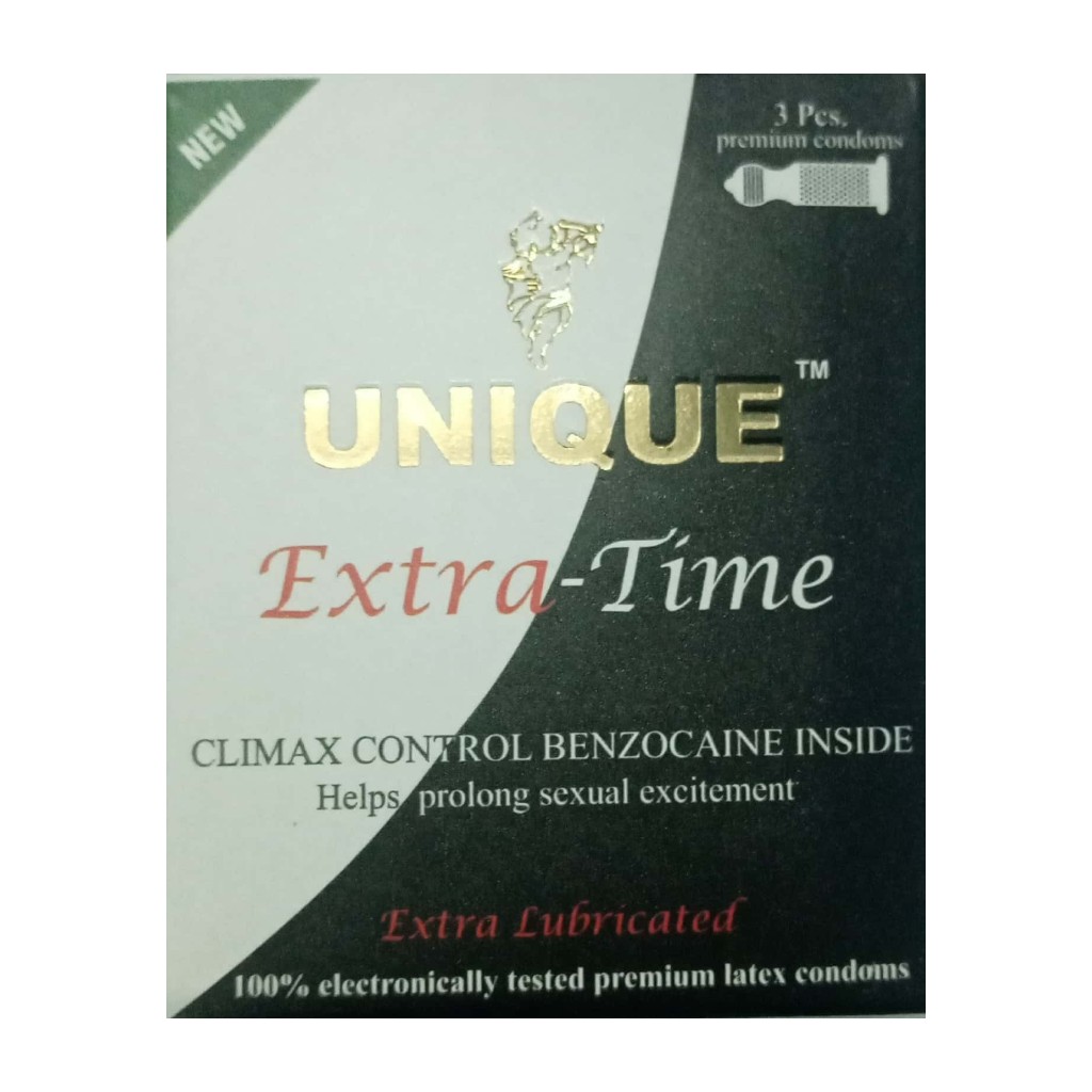 Unique Extra time Ex Vigra Condom, 3 pcs, Extra Time long love