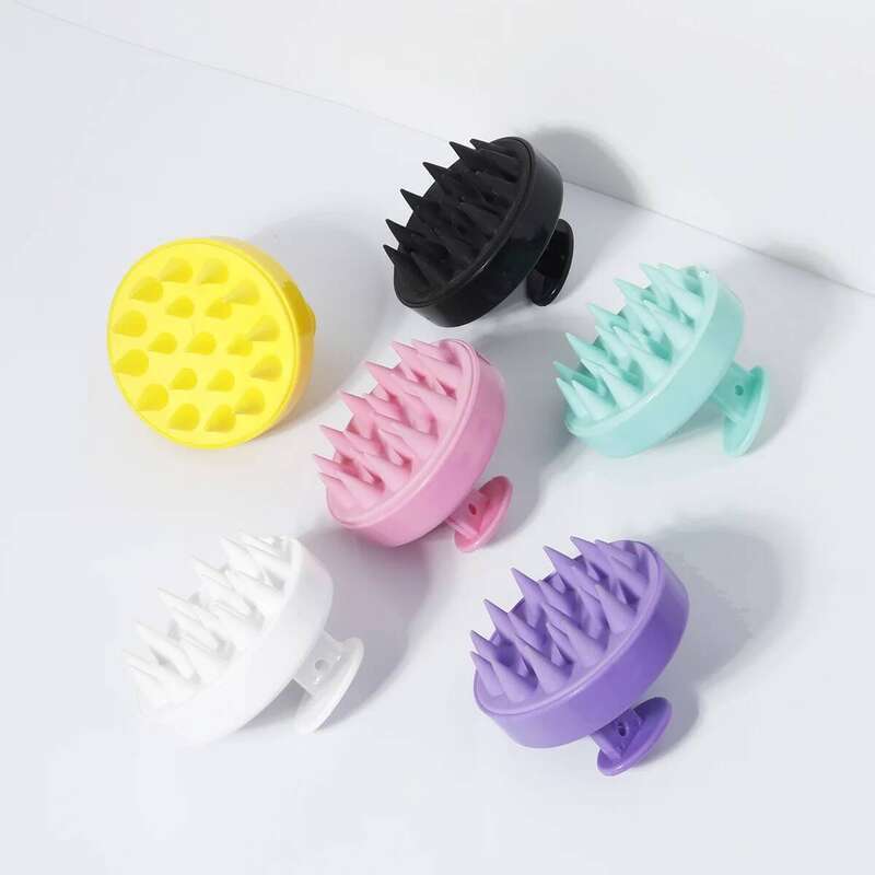1 Pcs Silicone Soft Shampoo Comb Thoroughly Clean Scalp Body Massage Salon Hair Brush