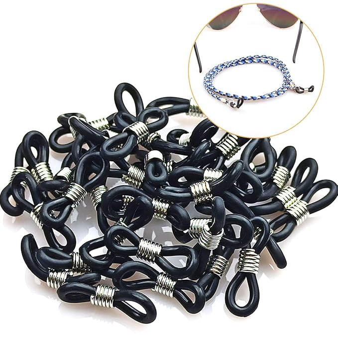 Rubber Strap Holders 20 Pieces For Eyewear Glasses Eyeglass Chain Ends Connector Replacement Silicone Grips Sunglasses Cord Craft Accessories Set