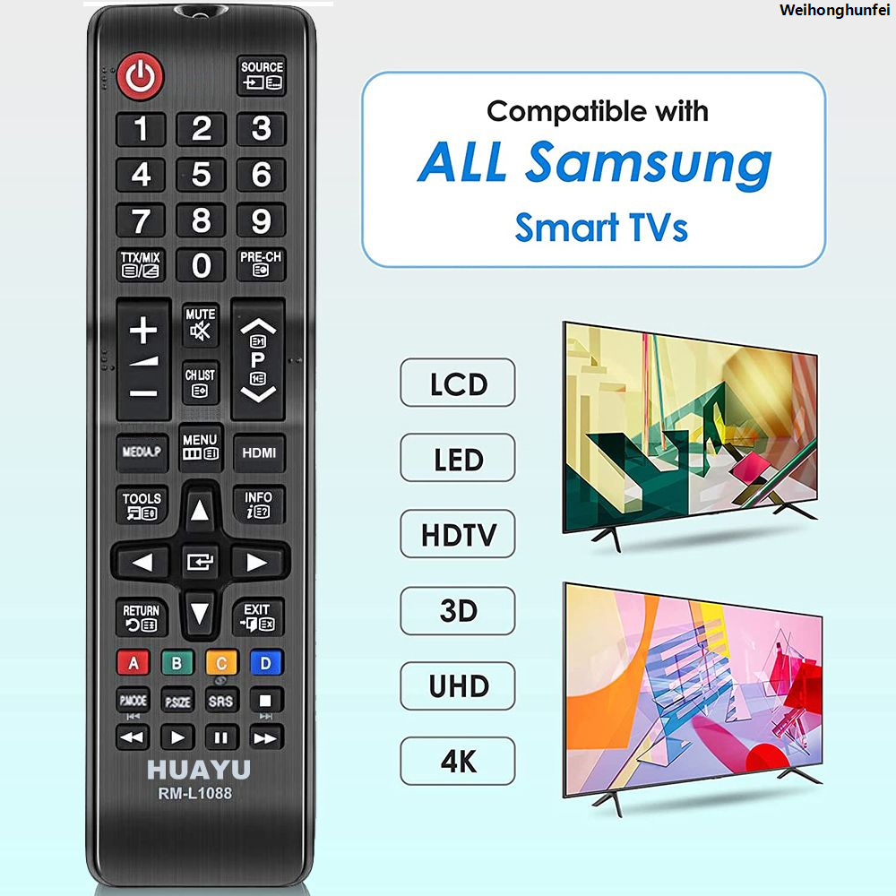 WeihonghunfeiSales promotion Universal IR Remote Control for All Samsung LED QLED UHD SUHD HDR LCD HDTV 4K 3D Smart TV - HUAYU RM-L1088+