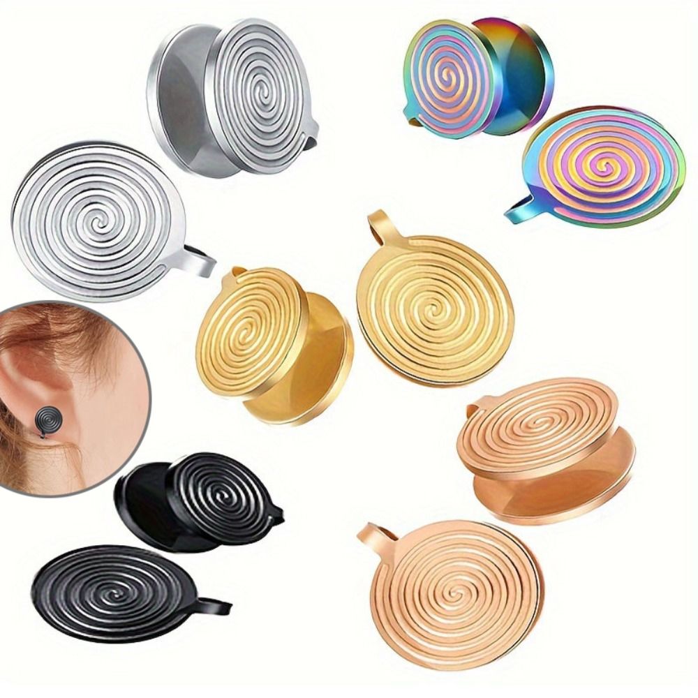 New Design for Swelling Pressure Earrings Stainless Steel Black Color Keloid Pressure Earrings Jewelry Accessories Gold Color Clip on Compression Earring